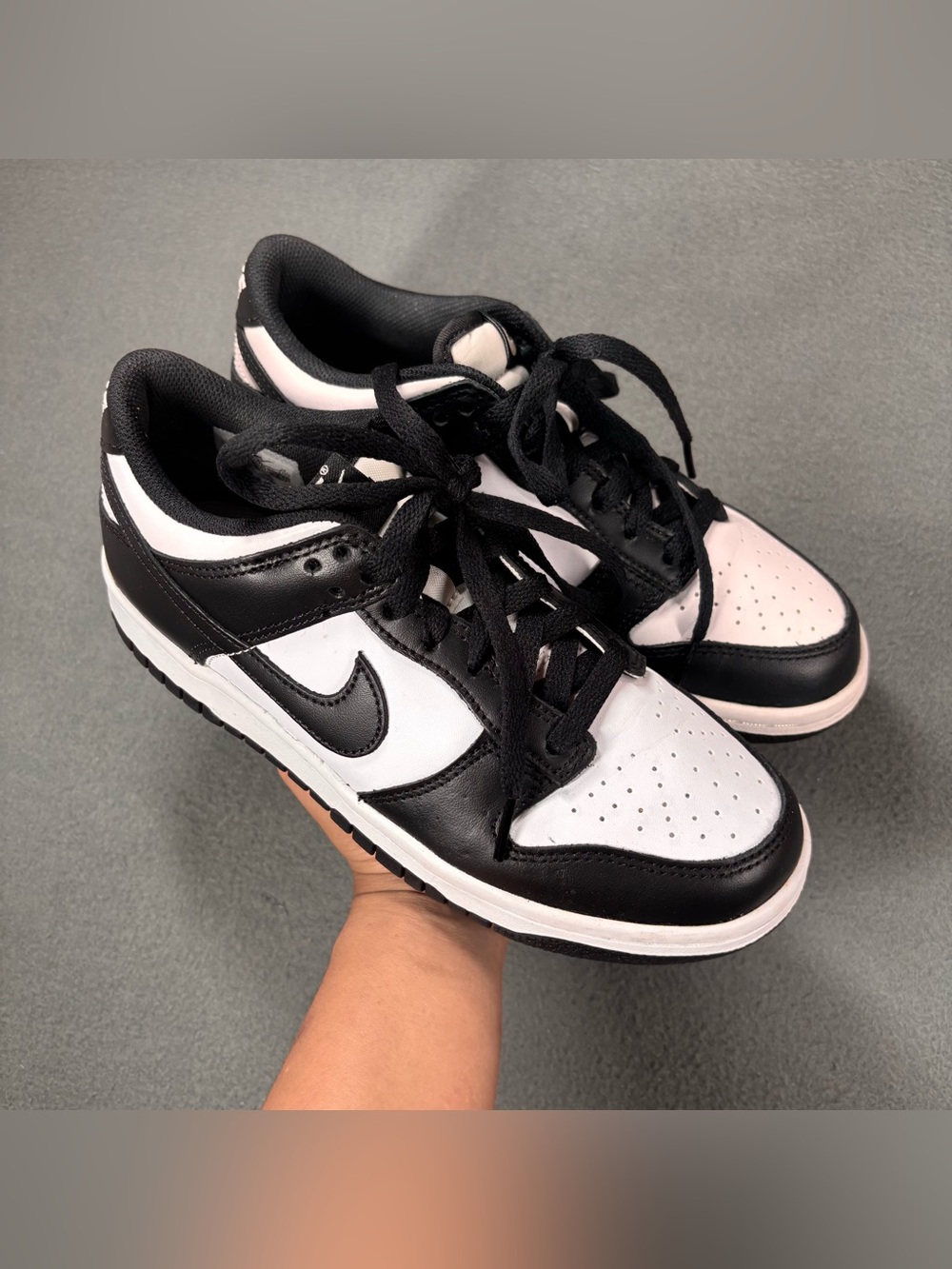 Nike Dunk Low Panda sneakers in black and white 5.5Y